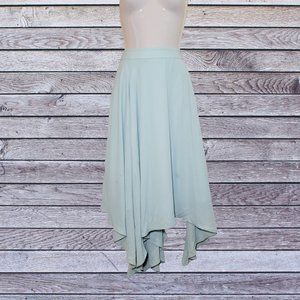 Banana Republic - Women's A-line Skirt Asymmetrical Hem Green NWT 12 Petite Maxi